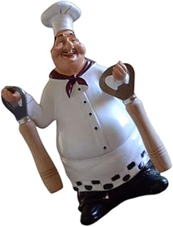 Retro Resin Kitchen Chef Ornament American Style Decorative Mini Sculpture for Home Cafe Bar Decor Functional Tools Holder Charming Countertop Accent