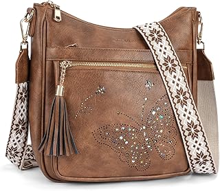 Medium Crossbody Bags for Women Trendy, Women's Butterfly Shoulder Handbags with Tassel