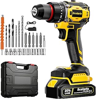 20V Cordless Brushless Drill Driver (3/8") - 24-Piece Compact Kit, 70Nm High Torque, 2.0Ah Li-Ion Battery for Home DIY & Apartment Repairs, Furniture Assembly