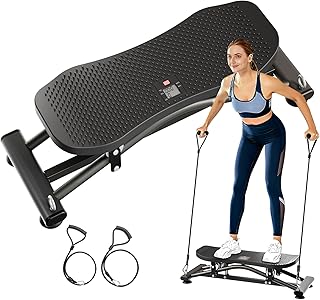 ZCMHAXJ Balance Board for Adults, Ski Machine Exercise Equipment with Resistance Bands, Rock Stepper Featuring LCD Monitor, Portable Wobble Board or Full Body Workout at Home Gym