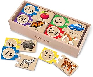 Melissa & Doug Self-Correcting Alphabet Wooden Puzzles with Storage Box (52 pcs) ABC Puzzles, Wooden Alphabet Puzzle for Kids Ages 4+