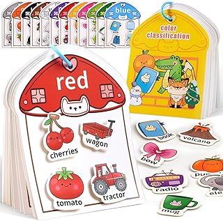 Montessori Busy Book Color Sorting Toys for Toddlers 2-4, Educational Preschool Learning Activities for Kids, Sensory Fine Motor Matching Games for 3 Year Old Boys Girls Gifts