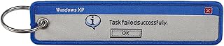 Task Failed Successfully keychain Funny Key Tags Keychains Key Ring for Programmers, Office Workers & Gamers