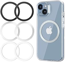 KALAPOP Metal Rings 6PCS,Ultra-Thin(0.4mm)for MagSafe Sticker/Magnetic Adapter/Phone Cases/Wireless charger,Compatible with iPhone 17/Air/16/15/14/13,Galaxy S24/S23/S22/Kindle,For Mag Safe Accessories