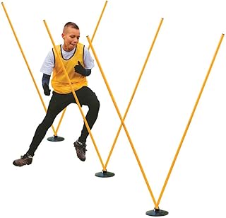 Champion Sports Agility Training Pole & Hurdle Sets – Speed, Footwork & Coordination Drills, Indoor/Outdoor PVC Poles