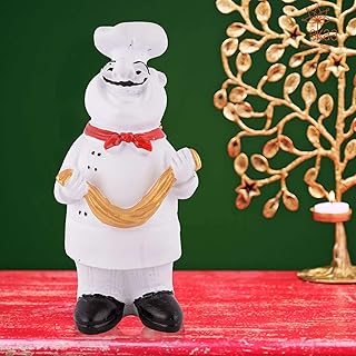 United Resin Cute Chef Showpiece Miniature Statue for Kitchen Decoration Figurine for Home Decor, Dining Room, Living Room, Bedroom, Office, Gift (White)