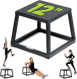 Rage Fitness Steel Plyo Box 12-18-24 Inch High Anti-Slip Pre-Assembled Plyometric Jump Box for Home Gym Conditioning and Strength Training (Sold Individually) Plyometric Platform Step