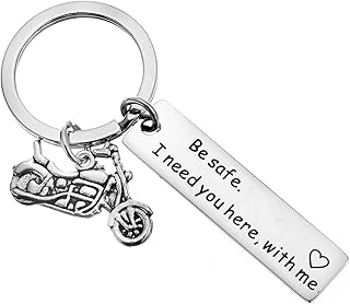 Drive Safe Keychain Gifts for Motorcycle Biker Key Chain Christmas Presents for Boyfriend Husband Dad Son Girlfriend