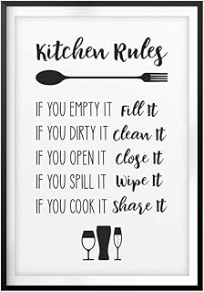 Designs ByLITA Kitchen Rules 11 x 14 UNFRAMED Print Kitchen Decor Wall Art