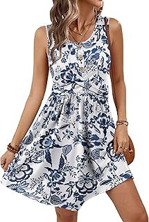Summer Dresses for Women Beach Fashion Sundresses Babydoll Dress Button Down Boho Dresses Cute Cross