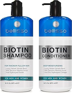Biotin Shampoo and Conditioner Set - Sulfate and Paraben Free Treatment for Men and Women - Hair Thickening Volumizing Products to Help Boost Thinning Hair with Added Keratin