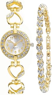 Luxury Womens Diamond Bracelet Watch - Stylish Hollow Stainless Steel Strap Formal Wear