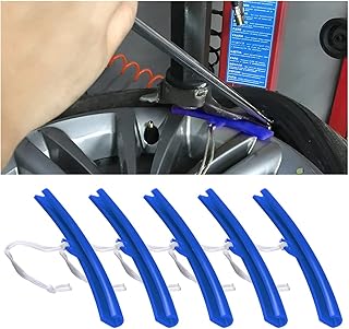 AICEL Car Tire Changing Rim Protector, 5 Pcs Wheel Changing Rim Savers, 15cm Auto Tire Changer Guard Edge Saver Tool, Fixing Tyre Rim Protective Cover, Car Accessories for Motorcycle, SUV (Blue)