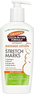 Palmer's Cocoa Butter Formula Massage Lotion For Stretch Marks, Pregnancy Skin Care, Belly Cream with Collagen, Elastin, Argan OIl and Shea Butter, 8.5 Ounces