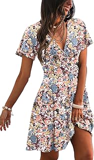 Womens Casual Dresses Wrap V Neck Dress A-Line Ruffle Sleeve Summer Sundress Fashion 2026