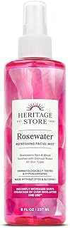 HERITAGE STORE Rosewater - Refreshing Face Mist with Damask Rose, All Skin Types - Hydrating Rose Water Spray for Glowing Skin Care - No Dyes or Alcohol, Hypoallergenic, Vegan, 60-Day Guarantee, 8oz