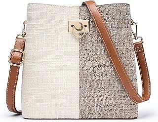 KALIDI Crossbody Purses for Women Vegan Leather Bucket Bag Fashion Ladies Crossbody Handbag Shoulder Purse with Multi Pockets