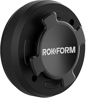 Rokform - Phone Case Mount, Secure Aluminum Car and Truck Dash Phone Holder, Sticks to Any Flat Surface, Compatible Twist Lock Cases (Black)