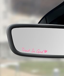 SCUARI 4PCS Car Stickers,Cars Decals,Car Accessories Trust in God Rearview Mirror Sticker,Auto Stickers and Decals,Auto Decals for Women,Trust in God Mirror Decals,Suitable for Motorcycle (Pink)