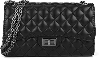 Quilted Crossbody Purse for Women Trendy Ladies Shoulder Bag with Chain Designer Purses