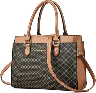 Handbags Purses for Women, Trendy Leather Dual-tone Tote Purse, Designer Handbag Shoulder Bag Top Handle Satchel Bags