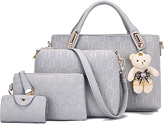Purse for Women Fashion Medium Shoulder Bag Crossbody Bag Top Handle Tote Handbag Set 4PCS