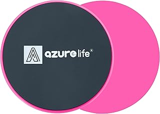 A AZURELIFE Exercise Core Sliders, Dual Sided Exercise Gliding Discs Use on Carpet or Hardwood Floors, Light and Portable, Perfect for Abdominal&Core Workouts