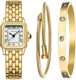 Women’s Gold Bangle Watch and Bracelet Set