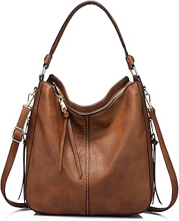 Hobo Crossbody Bags for Women Designer Faux Leather Hobo Handbags Retro Large Size Shoulder Bag Bucket Purse