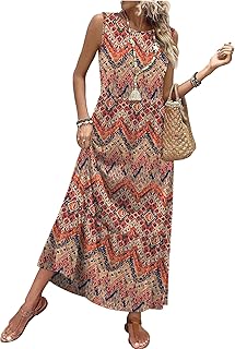 Summer Dresses for Women 2026 Casual Sleeveless Maxi Dress Long Flowy A Line Sundresses Beach Fashion with Pockets