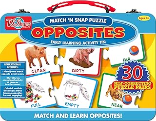 TS Shure by Bendon Opposites 30-Piece Matching Puzzle with Tin Storage Case Pre-School Kindergarten Learning 51467