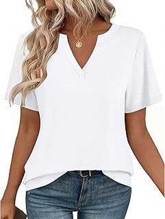 Womens Tops Short Sleeve V Neck Tee Shirts Cute Dressy Casual Clothing Business Work Blouse