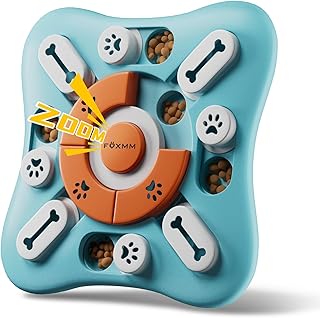 FOXMM Interactive Dog Treat Puzzle Toys for IQ Training & Mental Stimulating,Fun Slow Feeder,Large Medium Small Dogs Enrichment Toys with Squeak Design