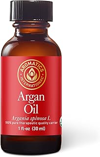 Aromatics International Argan Oil 1 fl oz – Cold-Pressed Carrier Oil for Hair Care, Skincare, and DIY Beauty Blends 30 mL