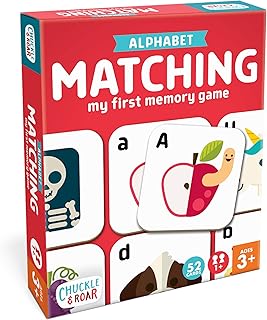 Chuckle & Roar Alphabet Matching Memory Game for Kids Ages 3+ – Preschool Letter Matching Board Game for Toddlers, Uppercase & Lowercase ABC Learning Game
