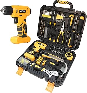 Drill Set, Tool Kit with 8V Power Cordless Drill, Household Repair Tool for Men Women, 154 Piece for Home, Car, Garage, Portable Toolbox Storage Case