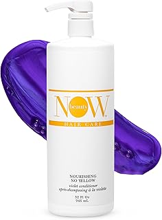 NOW BEAUTY Nourishing No Yellow Violet Conditioner - Deep Conditioner for Color - Treated Hair - Adds Texture & Shine to Hair - Vegan - Color Safe - Paraben & Sulfate Free - For Men & Women - 32 Oz