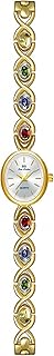 Gold Tone Watches for Women with Small Vintage Bracelet Elegant Jade Oval Dial Dress Watch Fashion Quartz Wrist Watch Waterproof Watch