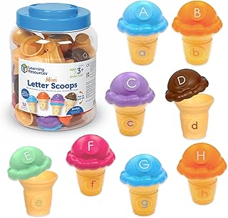 Learning Resources Mini Letter Scoops - Letter Recognition, ABC Color Matching Game, Alphabet Phonics for Toddlers, Imaginative Skills, Fine Motor, Montessori Food Toys, Gifts for Boys and Girls