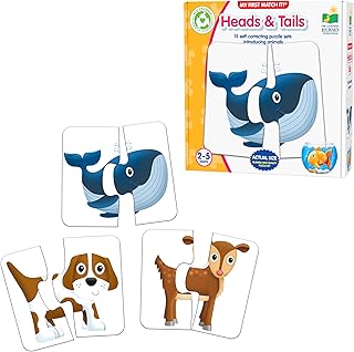The Learning Journey: My First Match It! - Head and Tails - 15 Self-Correcting Animal Memory Matching Puzzles Games - Educational Activities for Learning - Preschoolers Age 2-5 - Award Winning Toys