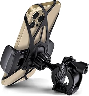 Bike & Motorcycle Phone Mount - for iPhone 16 Pro Max (15, 14, SE, Plus), Galaxy s25 or Any Cell Phone - Universal Handlebar Holder for ATV, Bicycle & Motorbike. +100 to Safeness & Comfort