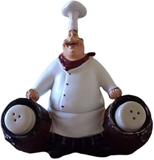 EXCEART Desktop Decor Chef Statue for Kitchen House Ornaments Happy Chef Retro Home Decor Resin Desktop Sculpture Rural Model