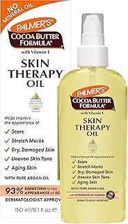 Palmer's Cocoa Butter Formula Skin Therapy Moisturizing Body Oil with Vitamin E & Pure Argan Oil, Deep Body Moisturizer for Dry, Damaged Skin, 5.1 Ounces