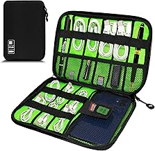 Electronics Organizer,Travel Cord Organizer Pouch, Portable Cable Organizer Bags,Travel Electronic Accessories Storage Case for Cables, Cords, Charger, Phone (Black)