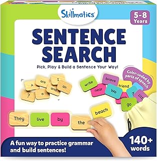 Skillmatics Educational Board Game - Sentence Search, Fun Learning Toys and Games for Kids, Sentence Building Activity, Creative Word Play, 120+ Tiles (1.3 x 1 Inches), Gifts for Ages 5, 6, 7, 8
