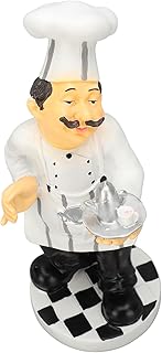 Walfront Resin Chef Statue, Whimsical Teapot Figurine, Compact Kitchen Decor, for Home Dining Areas and Bakeries