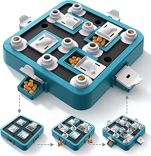 Aluckmao Dog Puzzle Toy, Adjustable Difficulty Levels Beginner to Advanced, Large Size, Brain Stimulation Mental Enrichment, Food Treat Game (Green)