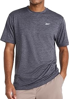 Reebok Men's Strike Short Sleeve Crewneck T-Shirt, Standard Fit, Lightweight Stretch Poly Jersey Fabric