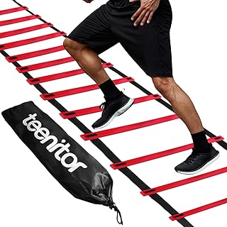 Teenitor Agility Ladder Speed Ladder Training Ladder for Soccer, Speed, Football Fitness Feet Training Carry Bag Agility Training Equipment 13 rungs, 23 feet