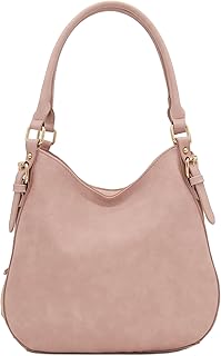 Lightweight 3 Compartment Faux Leather Medium Hobo Bag